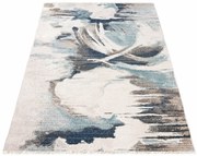 Nowoczesny beżowy dywan z frędzlami G6-F60