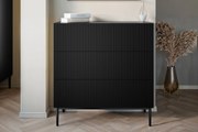 Komoda z szufladami Nicole 100 cm - czarny mat / czarne nóżki