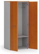 Szafa ubraniowa biurowa PRIMO GRAY, 1 półka, drążek do szafy, 800 x 500 x 1781 mm, szary/czereśnia