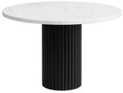 Okrągły stół NESTIL blat biały marmur, kolor podstawy do wyboru