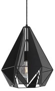 Industrialna lampa wisząca czarna z siatką - CarcassPrzemysłowy Oswietlenie wewnetrzne