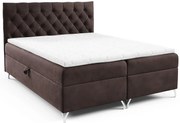 Ciemnobrązowe welurowe łóżko pikowane 5 rozmiarów H3-C66