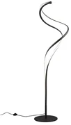 Czarna lampa stojąca LED z metalowym kloszem (wys. 160 cm) Nala – Trio Select
