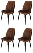 Zestaw krzeseł do jadalni Alfa Brown and Black, 4 szt.