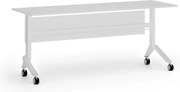 Mobilny stół PRIMO MOVE, 180x60 cm, biała podstawa, biały
