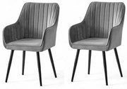 Zestaw krzeseł do jadalni Nova Grey and Black, 2 szt.