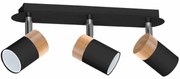 Lampa sufitowa, czarna/drewno, potrójna kierunkowa JOKER BLACK/WOOD 3xGU10