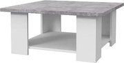 Współczesny biały i jasny betonowy stolik kawowy, Pilvi, L67 cm