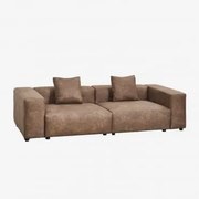 Modułowa Sofa 2-częściowa (↔︎270 Cm) Z Wysokim Podłokietnikiem Bruna Zamsz W Kolorze Brązowej Kawy - Sklum
