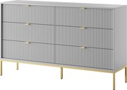 Komoda STELLARE 154 cm do Salonu Sypialni 6 Szuflad Szary