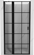 Mexen Mist drzwi prysznicowe uchylne lewe 110 cm, czarna kratka, czarne - 8A4-110-000-70-77-L