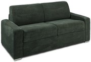 Kanapa 3 osobowa rozkładana typu express z zielonego sztruksu - Miejsce do spania 140 cm - Materac 14 cm - CALITO