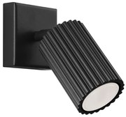 Czarny metalowy kinkiet karbowany N1-Z90