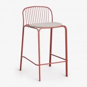 Pack 4 Wysokich Stołków Ogrodowych Z Stali Anerina Terracota & ↑65 Cm & Jasnoszary Taupe - Sklum