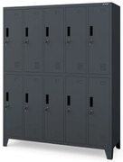 Szafa socjalna BHP ubraniowa 10-drzwiowa antracytowa: BARTEK 1360 x 1720 x 450 mm