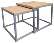 Stolik kawowy 2w1 CUBE dąb craft/srebrny ATOS