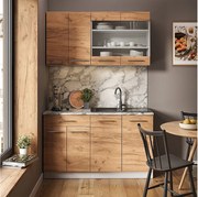 Pojedyncza kuchnia gold power dąb/biały 140x60x81.6 fame-line