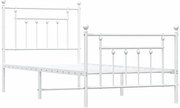 Białe metalowe łóżko pojedyncze 100x200 cm L7-P41