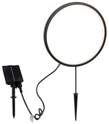 Zewnetrzna Lampa ogrodowa kolczasta czarna 60 cm z wbudowanym akumulatorem LED i panelem słonecznym IP65 - AdalindDesignerski Oswietlenie zewnetrzne