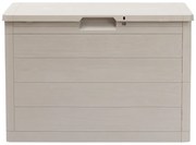 Jasnoszara plastikowa skrzynia ogrodowa Woodys – Toomax