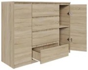 Komoda BASIC 2D4S – Dąb Sonoma | 120x97x40 cm