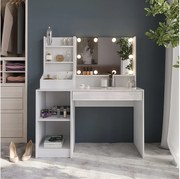 Stolik do przebierania biały/biały wysoki połysk 119.8x50.1x76 sherry