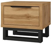 Szafka nocna HALLE 1S dąb wotan mat/czarna HELVETIA