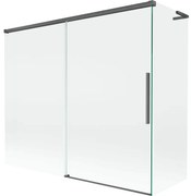 Mexen Rox L parawan nawannowy 2-skrzydłowy rozsuwany 180 + 80 x 150 cm, transparent, gun gray szczotkowany - 8C9L-180-080-66-00