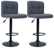 2 krzesła barowe z siedziskiem z tkaniny w kilku kolorach, ciemny szary