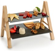 Patera 2-poziomowa z łupku kamiennego MONOLIT, 26 x 38 cm