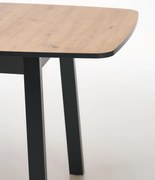 Stół do jadalni rozkładany MDF dąb artisan/czarny 130-170x80x72 cm BARRIL