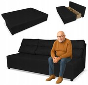 Kanapa sofa KIMO funkcja spania pojemnik Family Meble Hunter czarny welur