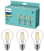 ZESTAW 3x LED Żarówka VINTAGE Philips E27/4,3W/230V 2700K