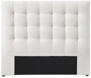 Pikowany zagłówek łóżka 180 cm - Tkanina buklé - Biała - FRANCESCO