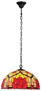 Brilagi - Tiffany witrażowy żyrandol na łańcuchu GARLAN 2xE27/60W/230V