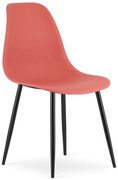 Krzesło koralowe OSAKA z czarnymi nogami