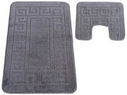 Nowoczesny popielaty komplet dywaników łazienkowych E3-H71