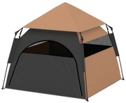 PawHut Namiot dla Zwierząt, Namiot dla Psów, Składany, Odporny na Warunki Pogodowe, Buda dla Psów, dla Dużych Psów, Ciemnobrązowy