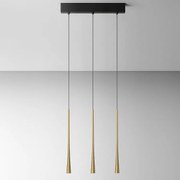Dafne - Złota lampa wisząca 16,5W, ciepłe światło 3000K, IP20 - 3-punktowa lampa sufitowa LED o nowoczesnym designie - aluminium satynowe białe