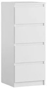 Komoda BASIC 4 szuflady – Biała | 40x97x40 cm