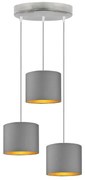 Lampa wisząca potrójna na srebrnym stelażu - M3-C89