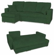 Narożnik Rene rozkładany z funkcją spania Family Meble sztruks zielony