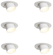 Zestaw 6 reflektorów wpuszczanych biały GU10 35mm okrągłe z możliwością przechylania - Installa Nowoczesny Oswietlenie wewnetrzne