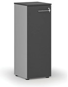 Szafa biurowa niska z drzwiami PRIMO GRAY, 400 x 420 x 1087 mm, szary/grafit