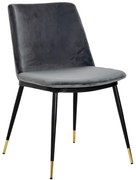 Welurowe krzesło szare tapicerowane G7-L68