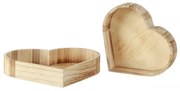 Zestaw 2 drewnianych tacek HEART TRAY
