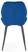 K453 krzesło granatowy, tapicerowane, pikowane, velvet,