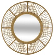 Lustro boho w bambusowej ramie INA, Ø 70 cm