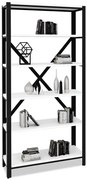 Regał Na Czarny Książki Z Metalowym Stelażem + Biały P0-B36