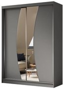 Szafa przesuwna - Foks 160 cm, szary mat